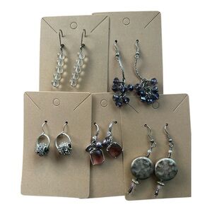 Earrings silver 5 pair